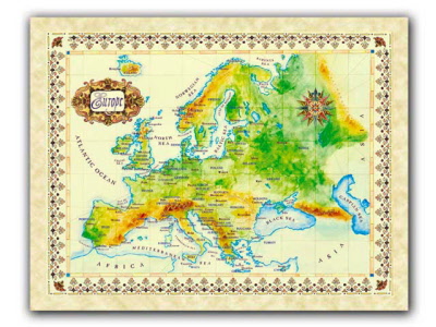 map of norway and surrounding countries. Europe Map Poster